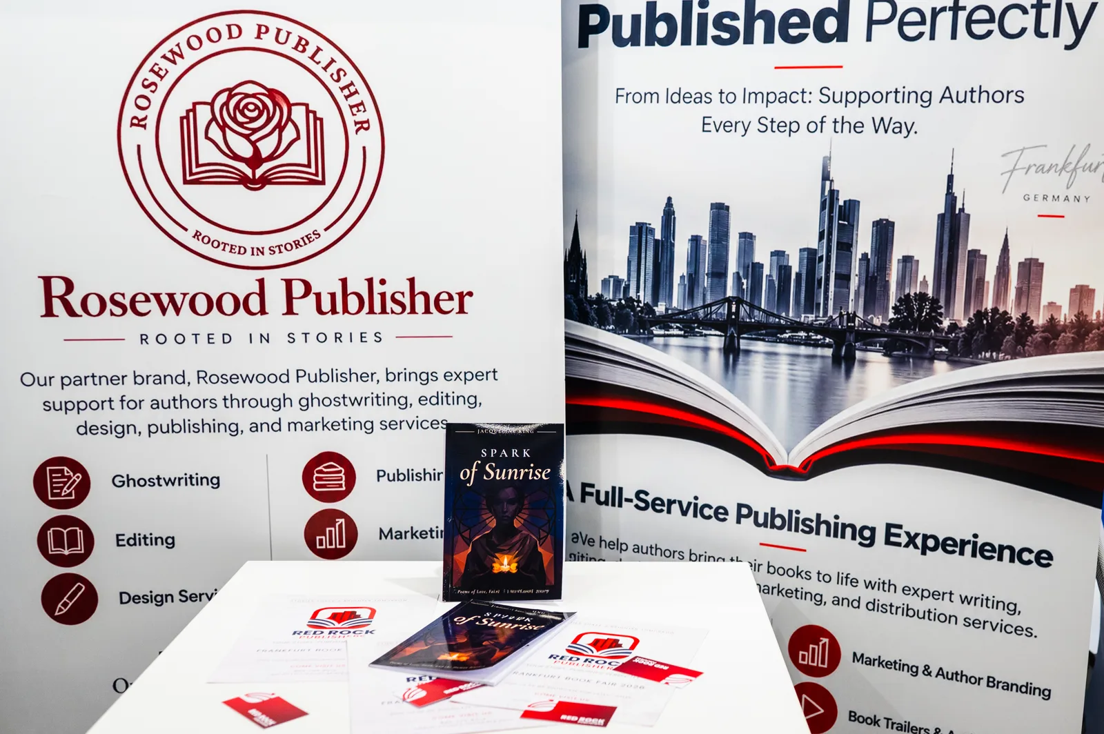 Spark of Sunrise displayed at the publisher booth